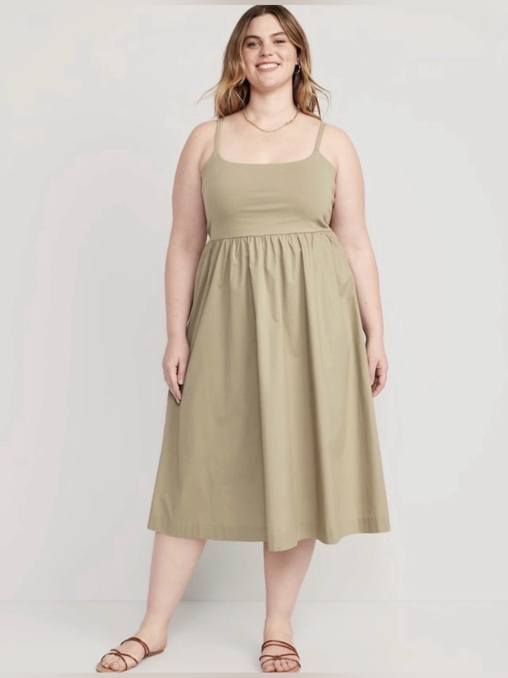 NWT Old Navy Fit & Flare Combination Midi Cami Dress Women’s Size 4X